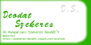 deodat szekeres business card